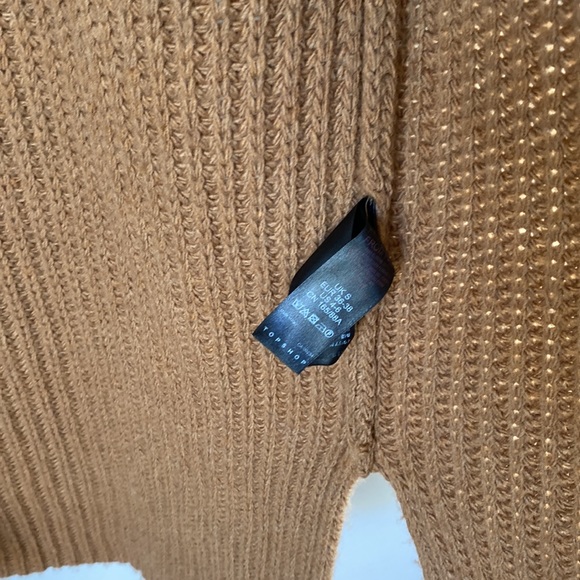 TOPSHOP Women’s Brown Chunky Rib Knit open front Sweater Cardigan Size US 4-6 - Picture 6 of 7